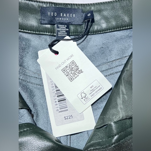 Ted Baker - Plaider Faux Leather Straight Leg Pants - Picture 7 of 9